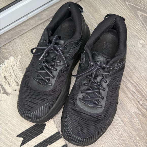 Hoka One One Bondi 7 Wide Women's 9.5 D(wide) Black Running Sneakers Shoes - Picture 2 of 13